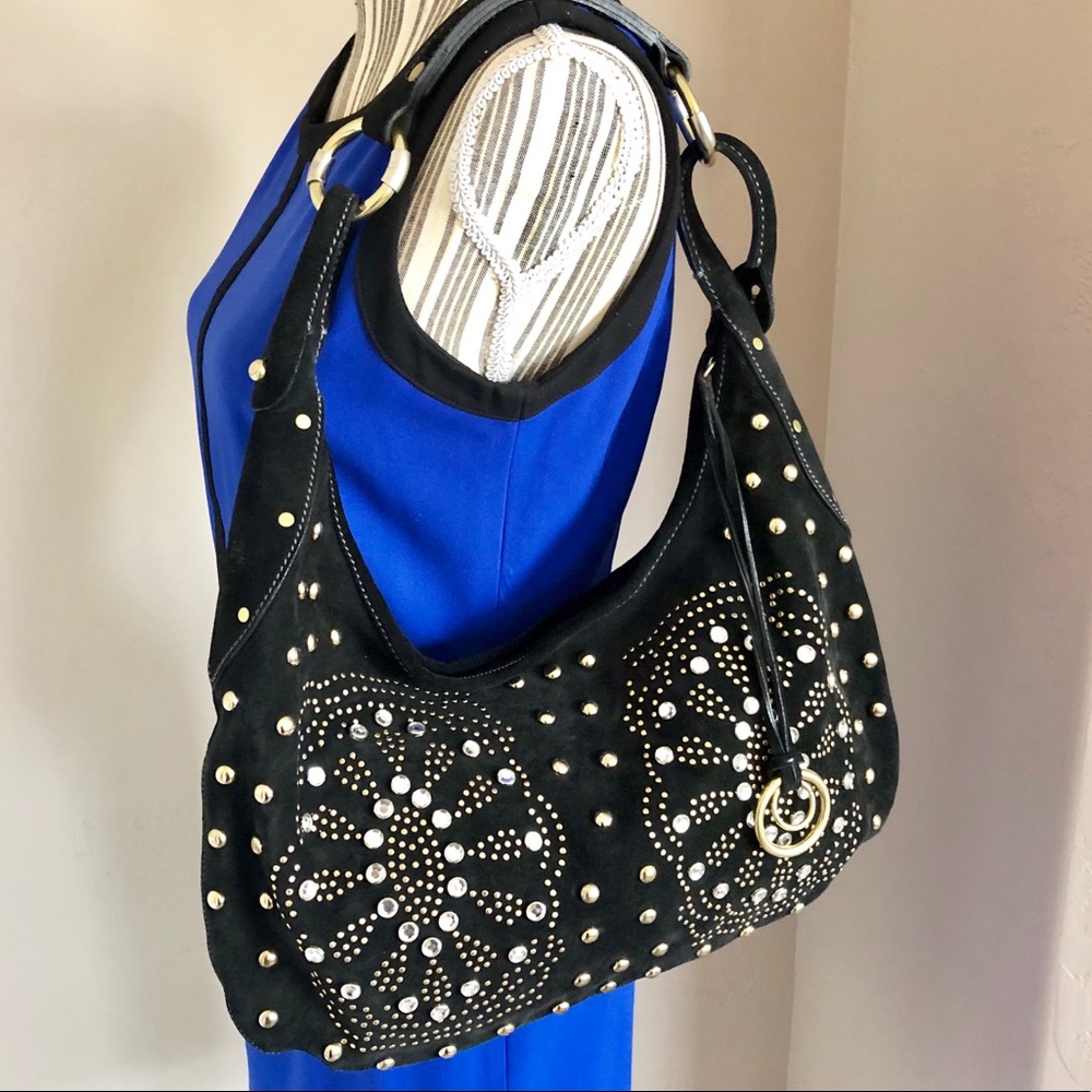 RUEHL No. 925 BLACK SUEDE HOBO W STUDS